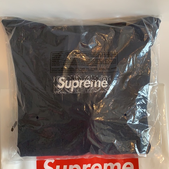 Supreme Bandana Box Logo Hooded Sweatshirt Navy - Picture 3 of 4